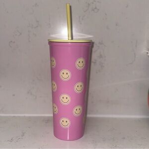 Stoney clover lane x Target Smiley face tumbler with heart shape straw